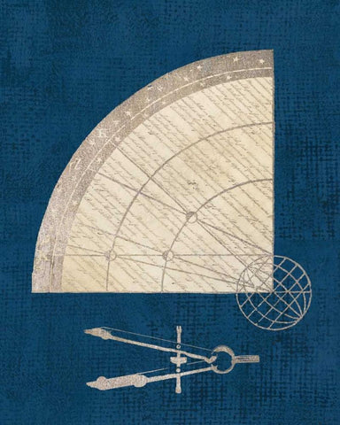 Cartographers Set Coastal Blue Black Ornate Wood Framed Art Print with Double Matting by Appleman, Sam