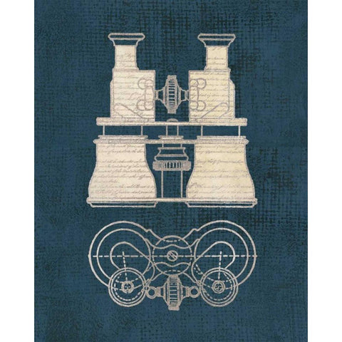 Antique Binoculars Black Modern Wood Framed Art Print with Double Matting by Appleman, Sam