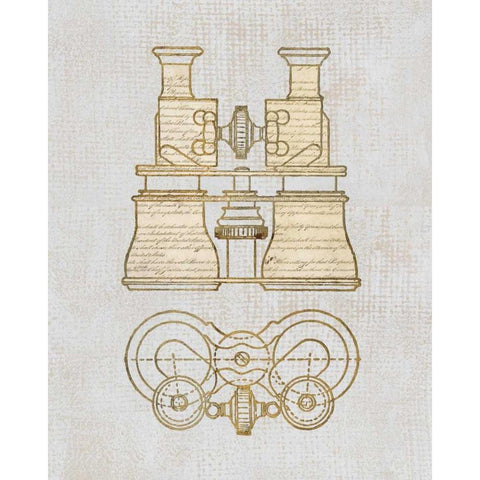 Antique Binoculars White Modern Wood Framed Art Print by Appleman, Sam