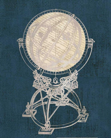 Old World Globe Black Ornate Wood Framed Art Print with Double Matting by Appleman, Sam
