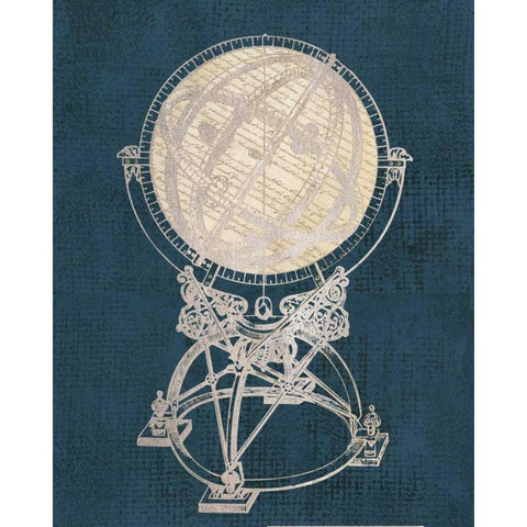 Old World Globe White Modern Wood Framed Art Print by Appleman, Sam