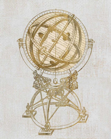 Old World Globe White Modern Wood Framed Art Print with Double Matting by Appleman, Sam