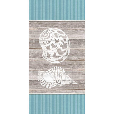 Blue Coastal Panel 1 Black Modern Wood Framed Art Print with Double Matting by Appleman, Sam