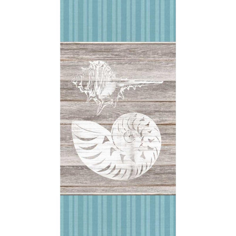 Blue Coastal Panel 2 Black Modern Wood Framed Art Print by Appleman, Sam