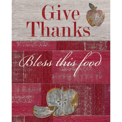 Give Thanks Gold Ornate Wood Framed Art Print with Double Matting by Appleman, Sam