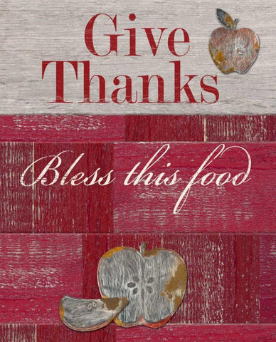 Give Thanks White Modern Wood Framed Art Print with Double Matting by Appleman, Sam