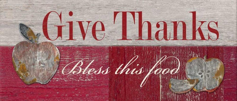 Give Thanks White Modern Wood Framed Art Print with Double Matting by Appleman, Sam