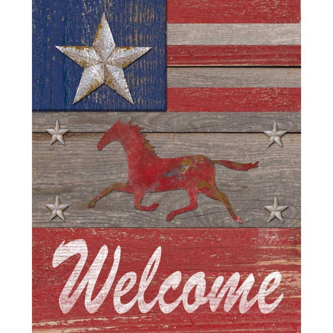 Rustic Welcome White Modern Wood Framed Art Print by Appleman, Sam