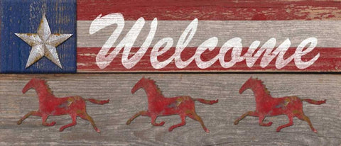 Rustic Welcome Black Ornate Wood Framed Art Print with Double Matting by Appleman, Sam