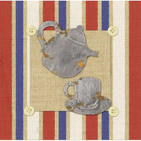 Tin Teapot Gold Ornate Wood Framed Art Print with Double Matting by Appleman, Sam