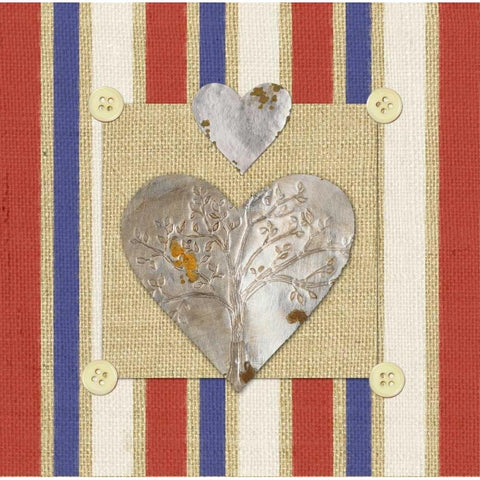 Tin Hearts Gold Ornate Wood Framed Art Print with Double Matting by Appleman, Sam