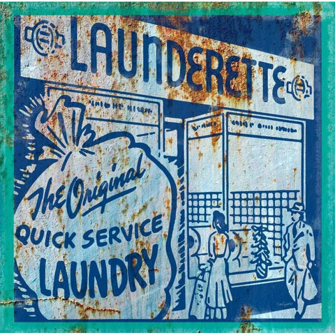 Launderette White Modern Wood Framed Art Print by Appleman, Sam
