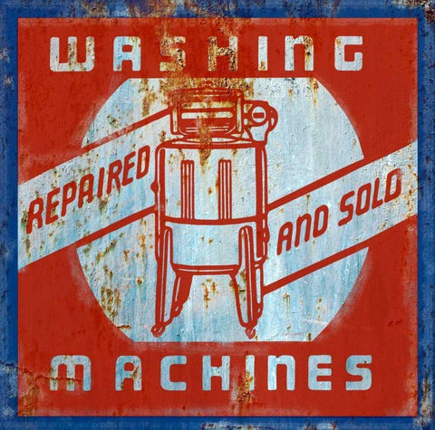 Washing Machines Black Ornate Wood Framed Art Print with Double Matting by Appleman, Sam