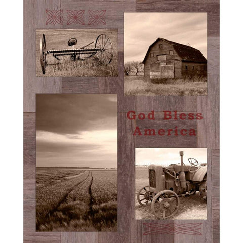 God Bless America Gold Ornate Wood Framed Art Print with Double Matting by Appleman, Sam