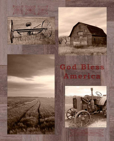 God Bless America Black Ornate Wood Framed Art Print with Double Matting by Appleman, Sam