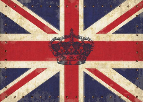 Royal Union Jack Black Ornate Wood Framed Art Print with Double Matting by Appleman, Sam