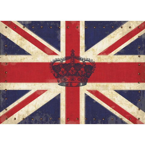 Royal Union Jack Black Modern Wood Framed Art Print with Double Matting by Appleman, Sam