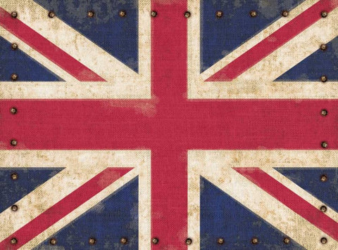 Flea Market Union Jack Black Ornate Wood Framed Art Print with Double Matting by Appleman, Sam