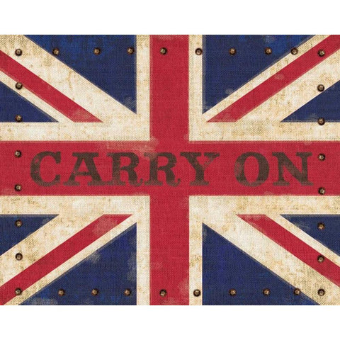 Carry On Union Jack Gold Ornate Wood Framed Art Print with Double Matting by Appleman, Sam