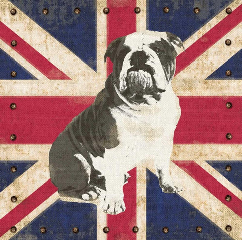 British Bulldog Black Ornate Wood Framed Art Print with Double Matting by Appleman, Sam