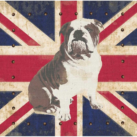 British Bulldog Gold Ornate Wood Framed Art Print with Double Matting by Appleman, Sam