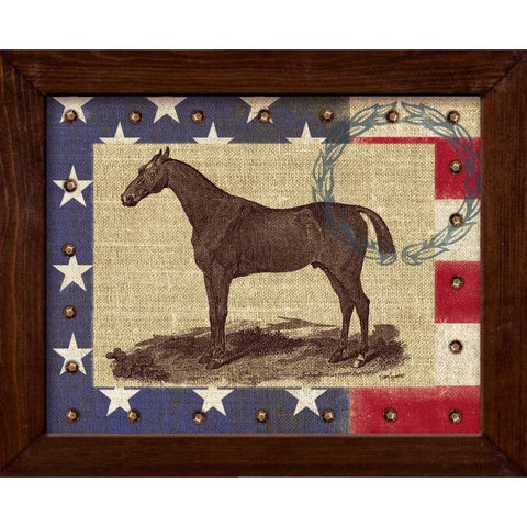 American Equestrian Black Modern Wood Framed Art Print with Double Matting by Appleman, Sam