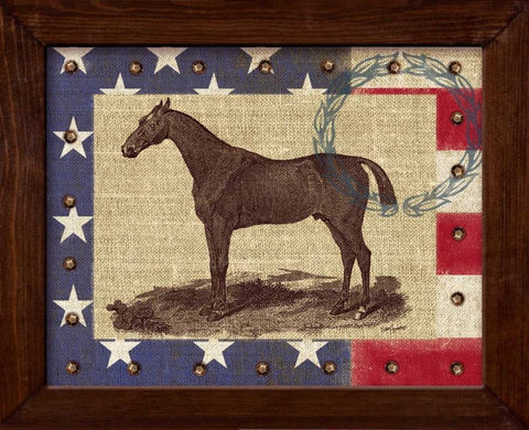 American Equestrian White Modern Wood Framed Art Print with Double Matting by Appleman, Sam