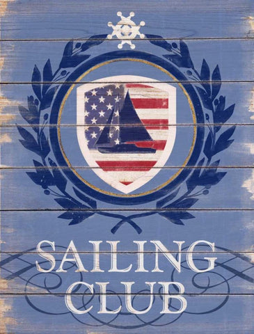 American Sailing  White Modern Wood Framed Art Print with Double Matting by Appleman, Sam