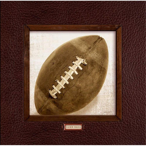 Vintage Football Black Modern Wood Framed Art Print with Double Matting by Appleman, Sam