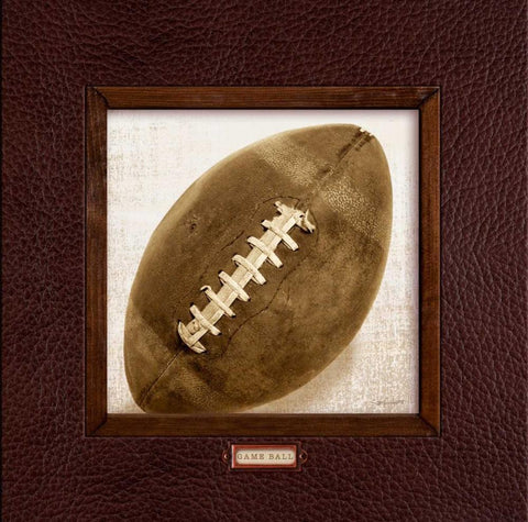 Vintage Football White Modern Wood Framed Art Print with Double Matting by Appleman, Sam