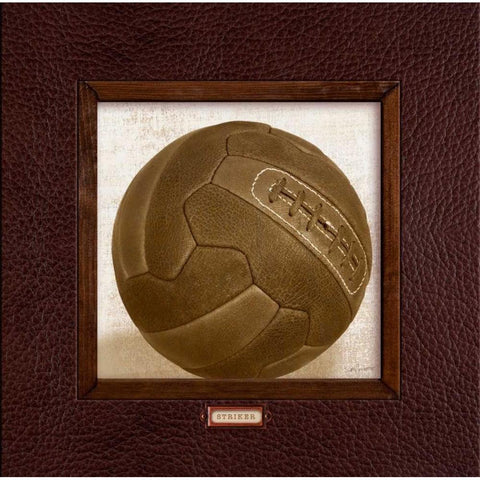 Vintage Soccer Black Modern Wood Framed Art Print with Double Matting by Appleman, Sam