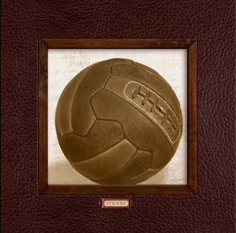 Vintage Soccer Black Ornate Wood Framed Art Print with Double Matting by Appleman, Sam