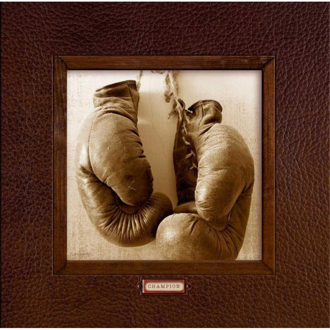 Vintage Boxing White Modern Wood Framed Art Print by Appleman, Sam