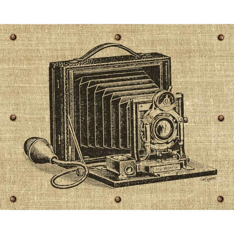 Vintage Camera Black Modern Wood Framed Art Print with Double Matting by Appleman, Sam