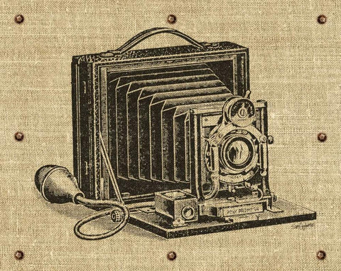 Vintage Camera White Modern Wood Framed Art Print with Double Matting by Appleman, Sam