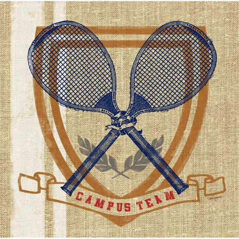 Campus Tennis Team Gold Ornate Wood Framed Art Print with Double Matting by Appleman, Sam