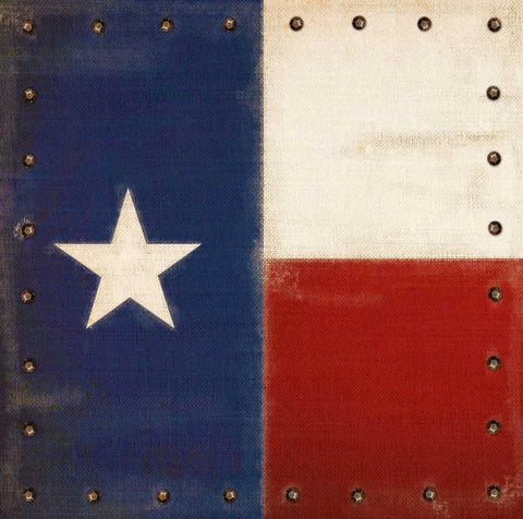 Vintage Texas Flag Black Ornate Wood Framed Art Print with Double Matting by Appleman, Sam