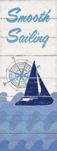 Smooth Sailing Panel White Modern Wood Framed Art Print with Double Matting by Appleman, Sam