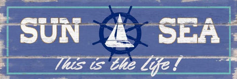 Sun and Sea White Modern Wood Framed Art Print with Double Matting by Appleman, Sam