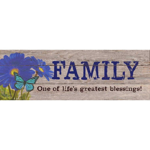 Lifes Greatest Blessing Blue Gold Ornate Wood Framed Art Print with Double Matting by Appleman, Sam