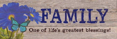 Lifes Greatest Blessing Blue Black Ornate Wood Framed Art Print with Double Matting by Appleman, Sam