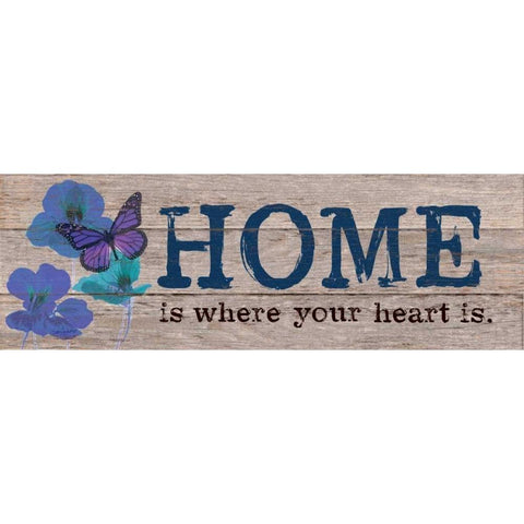 Where Your Heart Is Blue White Modern Wood Framed Art Print by Appleman, Sam