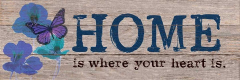 Where Your Heart Is Blue White Modern Wood Framed Art Print with Double Matting by Appleman, Sam