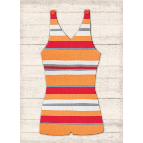 Vintage Swim Suit 1 Gold Ornate Wood Framed Art Print with Double Matting by Appleman, Sam