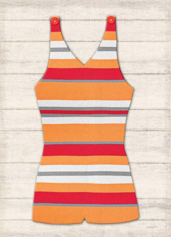 Vintage Swim Suit 1 Black Ornate Wood Framed Art Print with Double Matting by Appleman, Sam