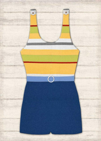 Vintage Swim Suit 2 Black Ornate Wood Framed Art Print with Double Matting by Appleman, Sam
