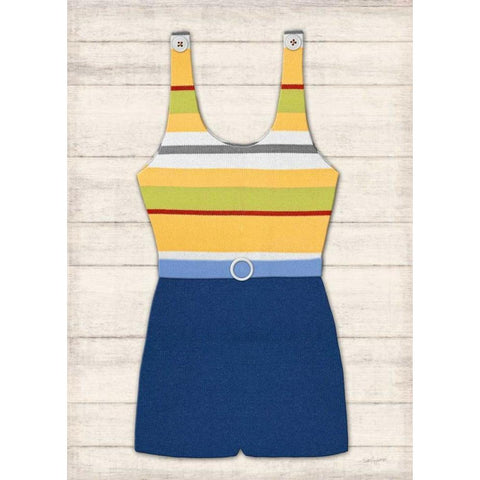 Vintage Swim Suit 2 Black Modern Wood Framed Art Print with Double Matting by Appleman, Sam