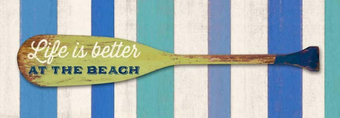 Life Is BetterAt The Beach White Modern Wood Framed Art Print with Double Matting by Appleman, Sam