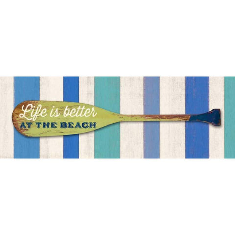 Life Is BetterAt The Beach Black Modern Wood Framed Art Print with Double Matting by Appleman, Sam