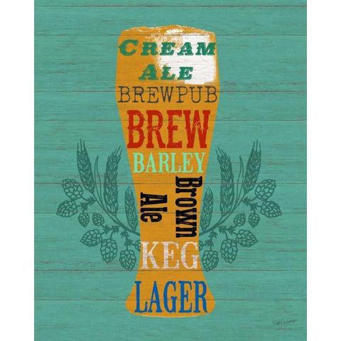 Pint Glass Of Beer Black Modern Wood Framed Art Print with Double Matting by Appleman, Sam